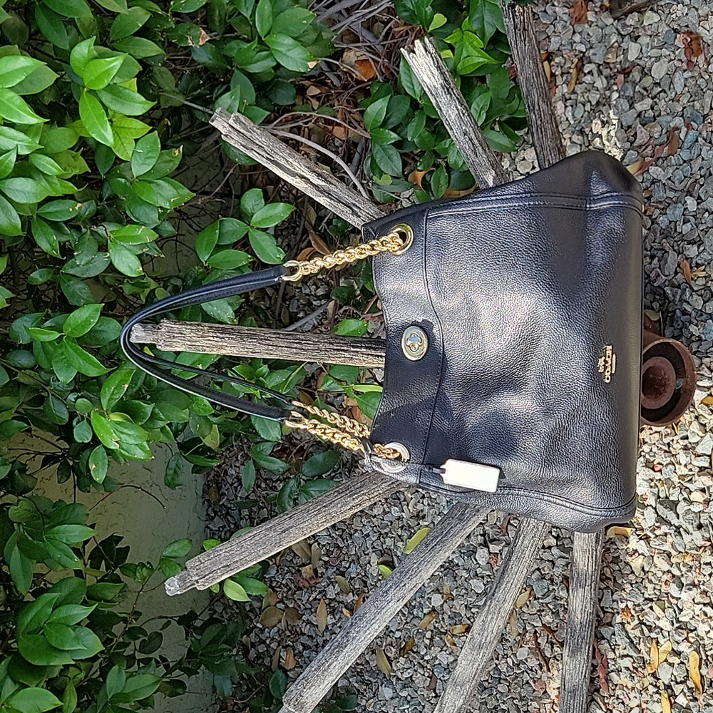 Coach Edie Leather Purse with bonus shopping bag